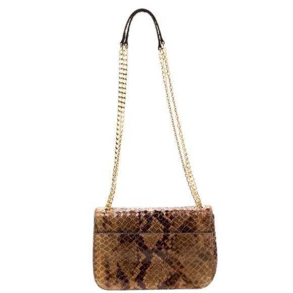 Michael Kors Python Embossed Patent Leather Shoulder Bag - Picture 6 of 16